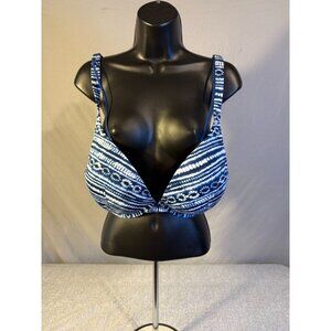 Cacique 42DD Womens Bra Plus Size Blue Tie Dye Underwire Supportive Full